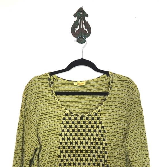 Tianello Aston Tunic 3/4 Length Sleeves Jacquard Knit Asbury Size Large EUC - Picture 2 of 11